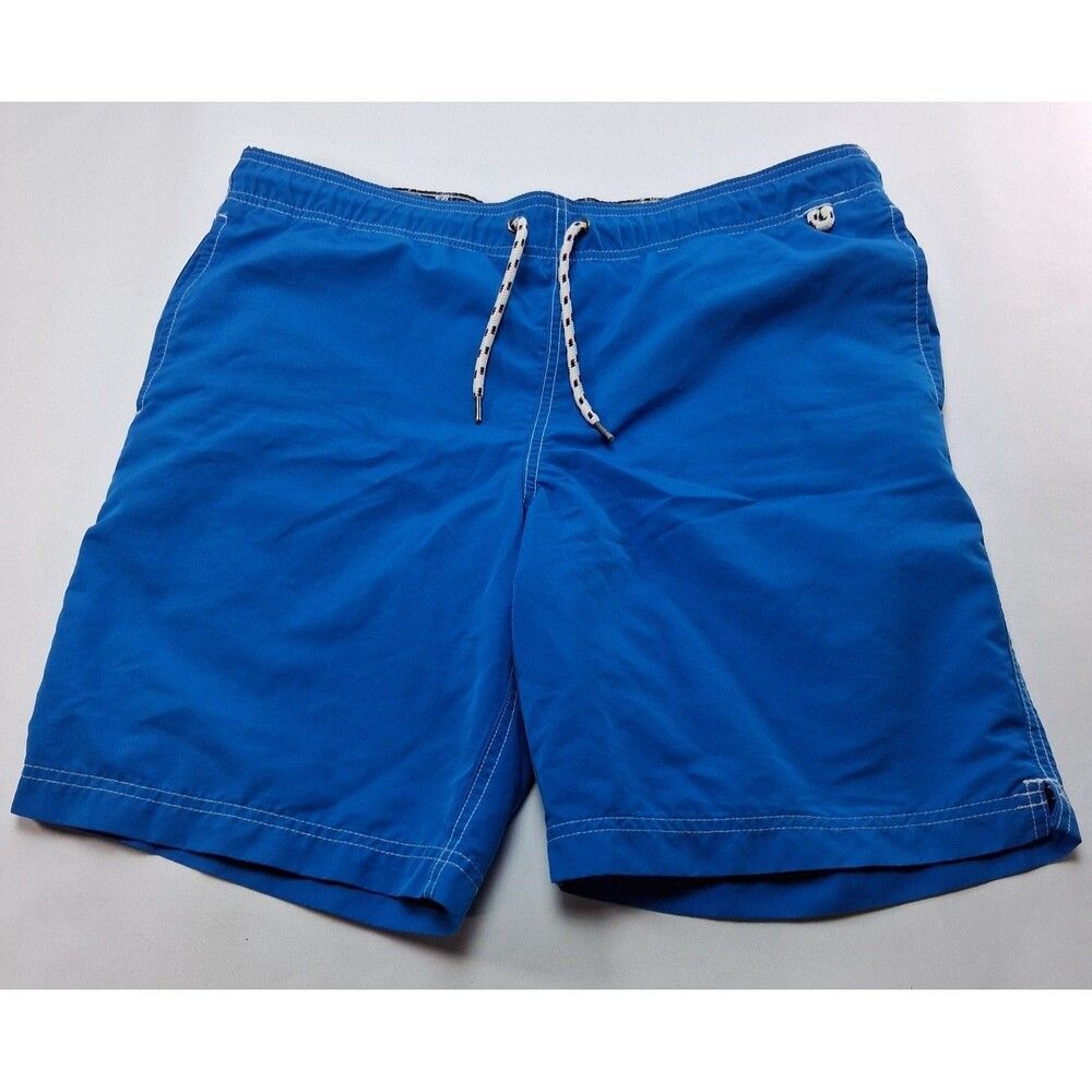 Lands' End Men's Blue Swim Trunks Size S 28-30 Board Shorts Mesh Lined Nautical